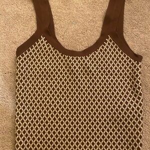 Abercrombie & Fitch Brown and Cream Patterned Tank Top
